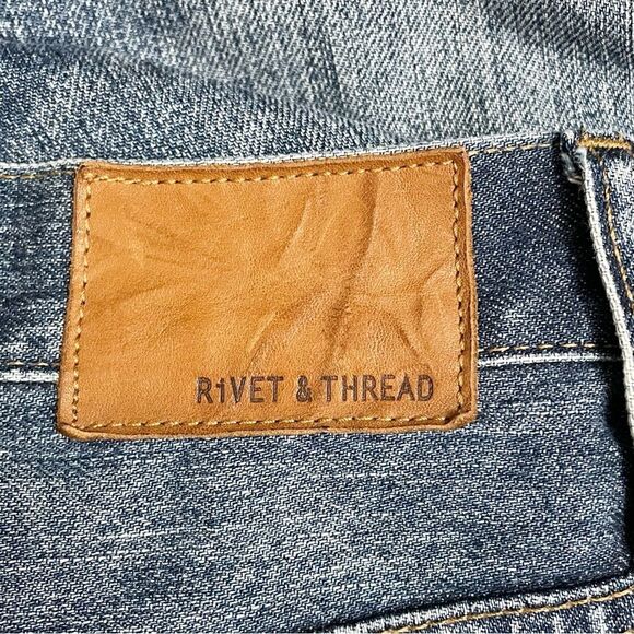 Madewell Rivet & Thread Boyjean Linwood Wash Size 25 | 0 Straight Leg High Waist - Picture 6 of 10